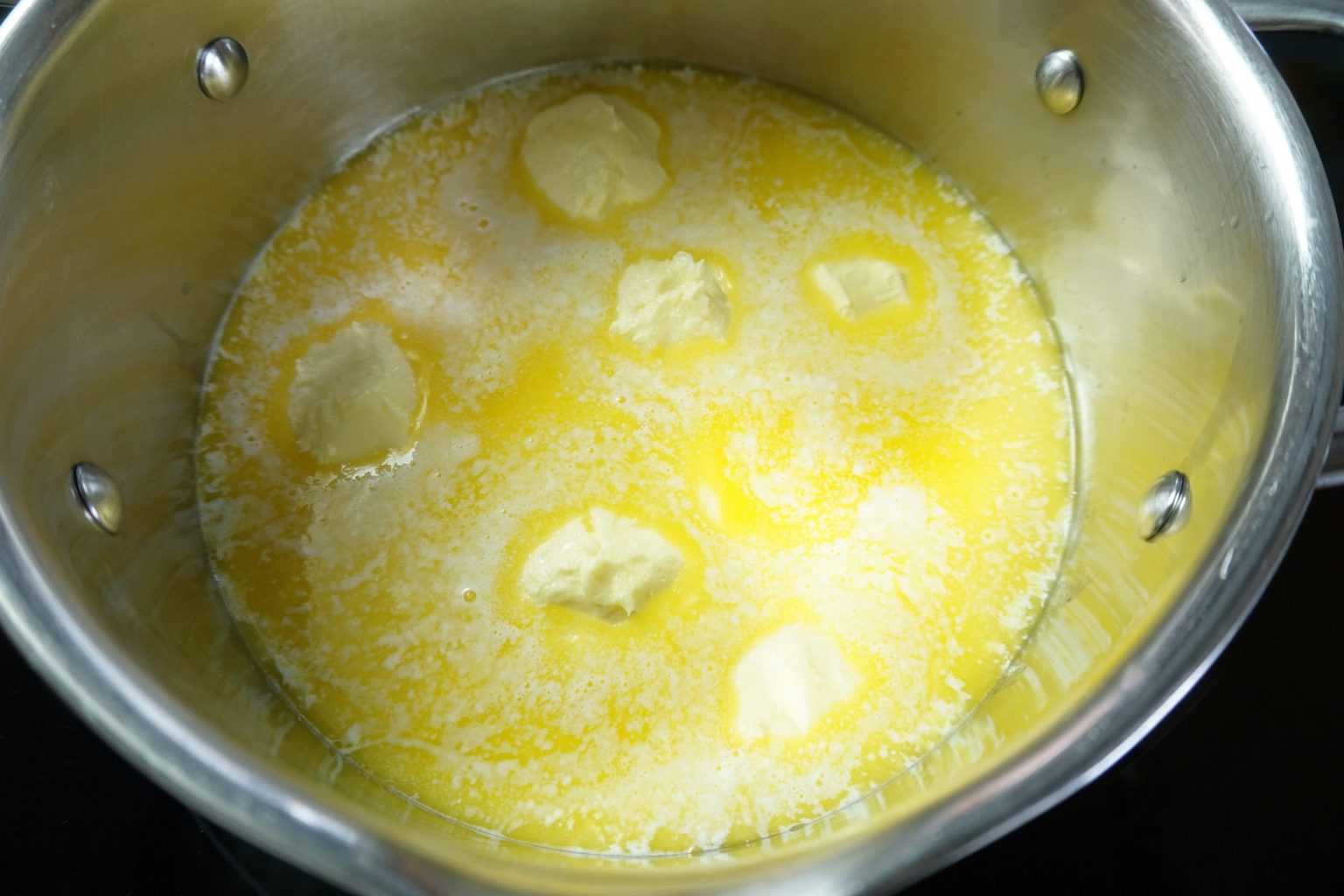 Melting butter to make ghee