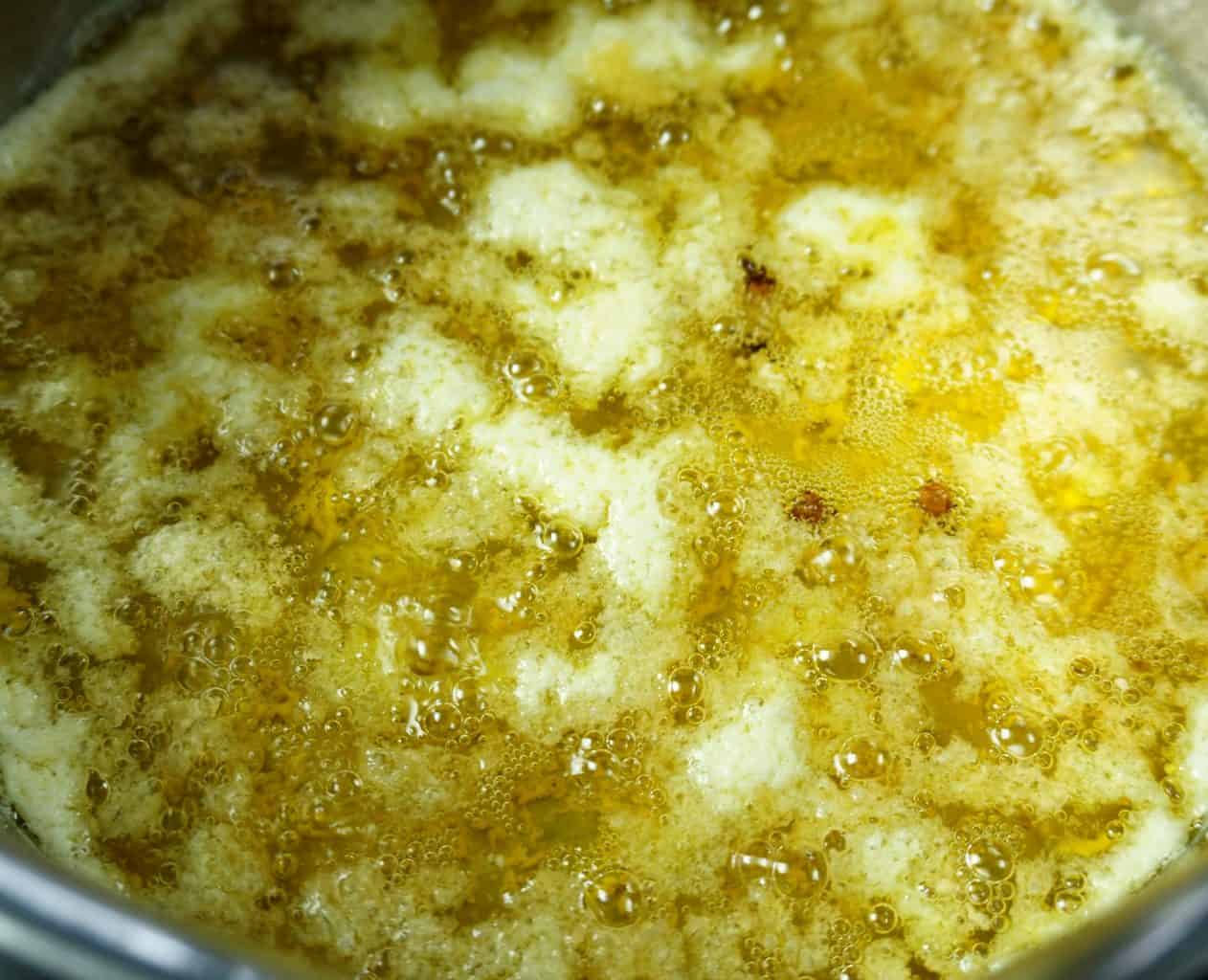 Clarified butter made to ghee