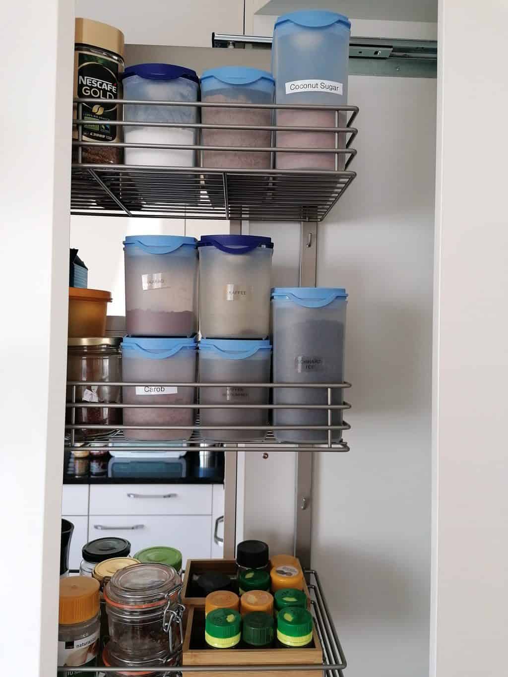 Pull out pantry organization