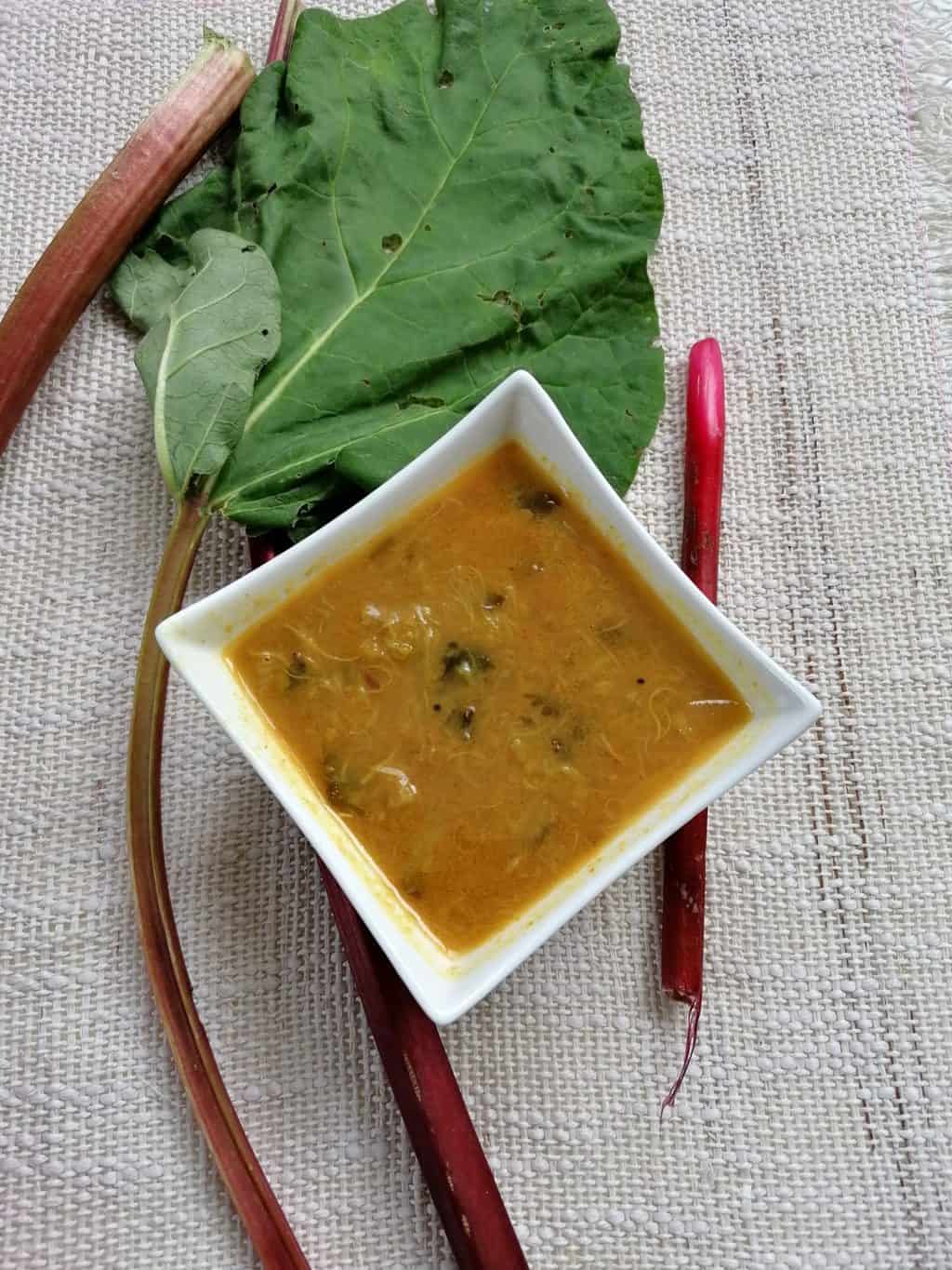 Rhubarb Lentil Soup-Sambar