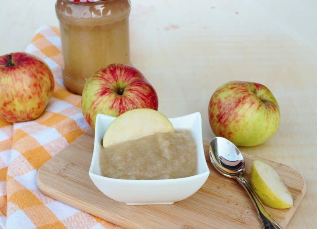 Homemade applesauce using Kitchenaid foodsrainer attachment.