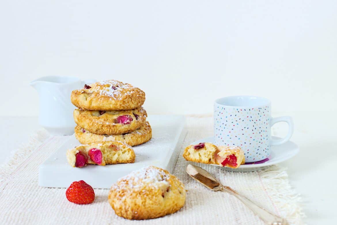 Eggless Rhubarb Scones Recipe Eggless Rhubarb Scones Recipe