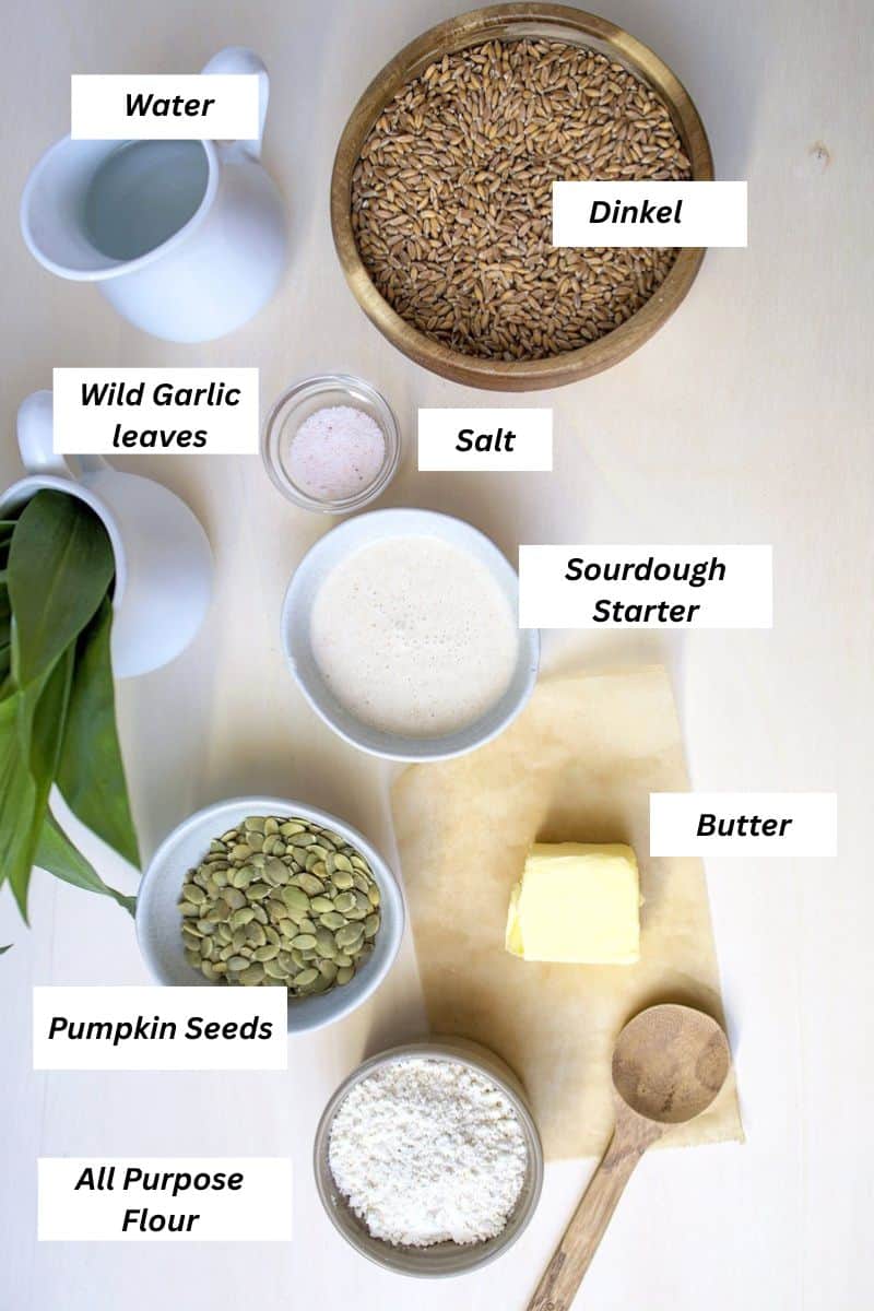 Wild Garlic Sourdough Bread Ingredients