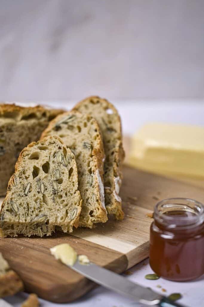 Wild Garlic bread served with homemade Elder flower jam