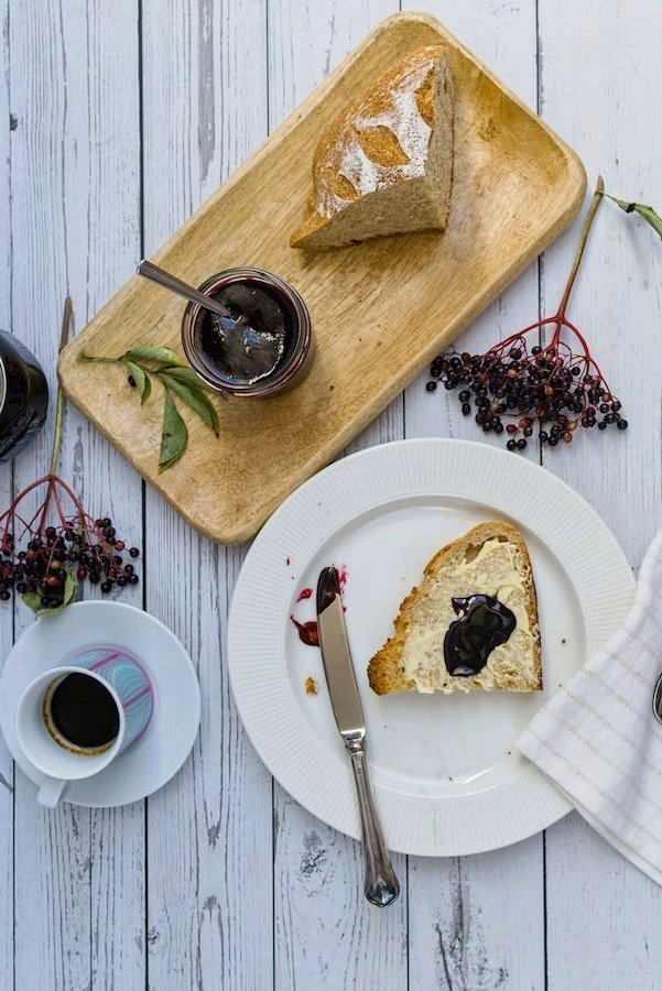 Elderberry Jelly on sourdough toast